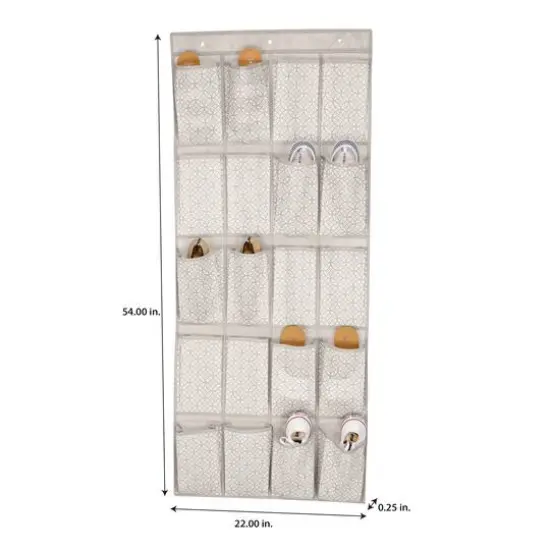 Simplify Gray Boho 20-Pocket Shoe Organizer {3}