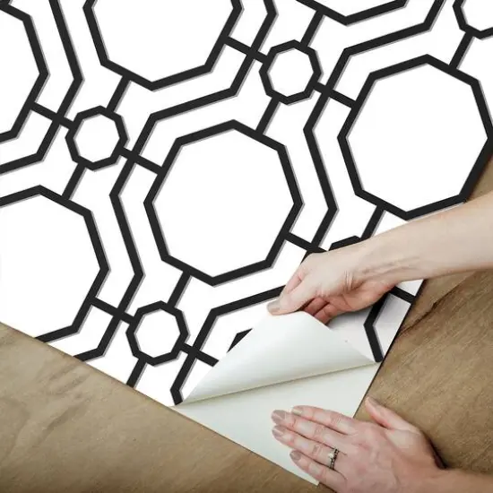 InHome Crawford Black & White Peel & Stick Wallpaper {8}