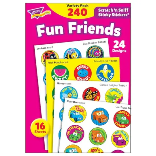 Trend Enterprises&reg; Fun Friends Stinky Stickers&reg; Variety Pack, 240 Per Pack, 3 Packs {3}