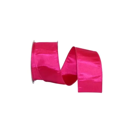 JAM Paper 2.5" x 25yd. Taffeta Wired Katy May 2 Ribbon Azalea {1}