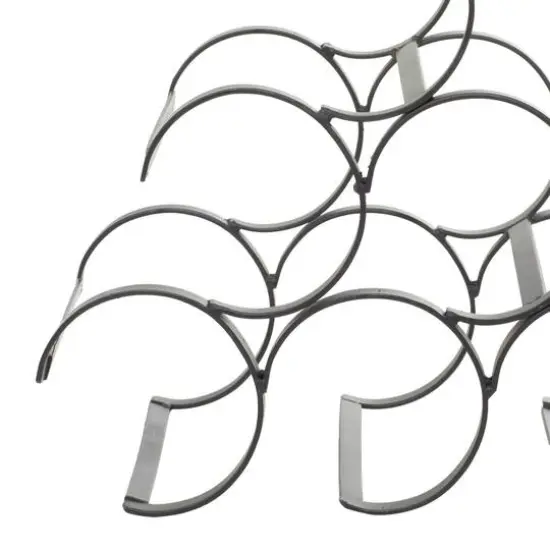 10" Black Metal Industrial Wine Holder Rack {6}