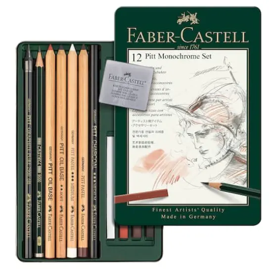 Faber-Castell Pitt 12 Color Monochrome Pencil Set {4}