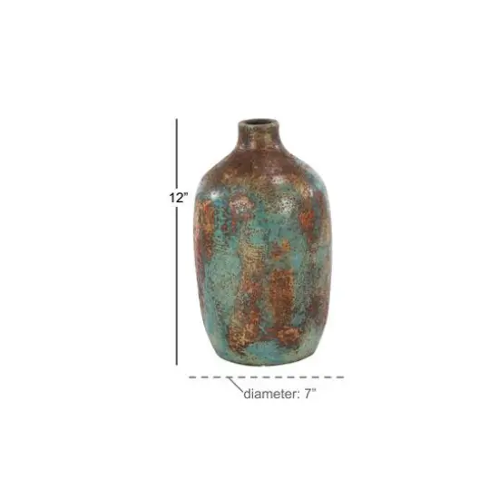 Multicolored Ceramic Rustic Vase {7}