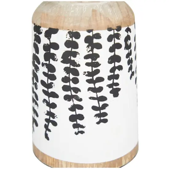 Brown Wood Drooping Vine Pillar Leaf Candle Holder Set {4}