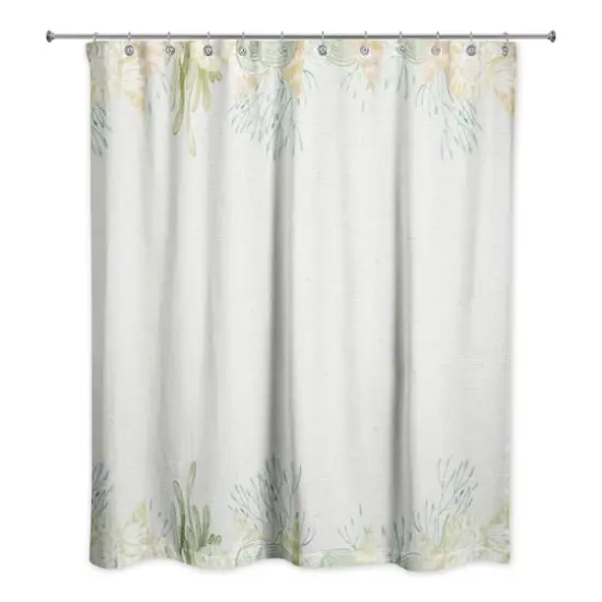 Holiday Sea Plants Patterned Fabric Shower Curtain {1}