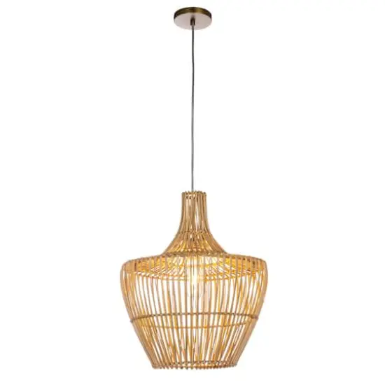 Hello Honey&reg; Round Wicker Pendant Light {13}