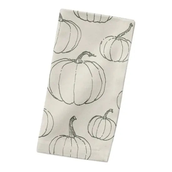 White Pumpkin Pattern Cotton Twill Napkin {3}
