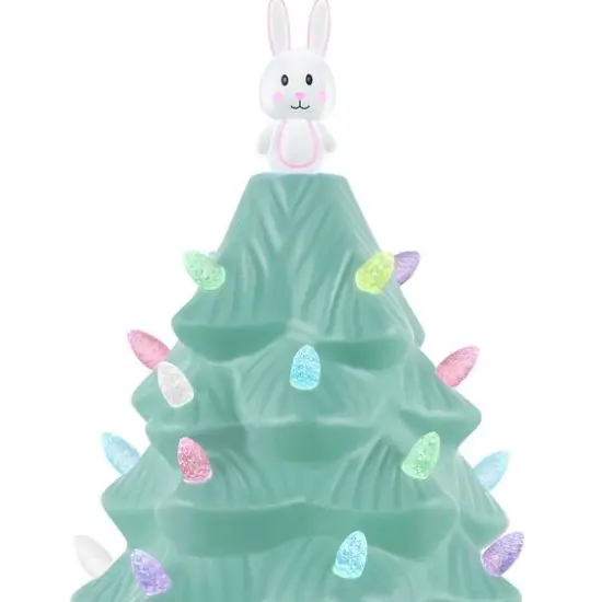 Mr. Cottontail Teal 13" Ceramic Easter Bunny Tree {5}