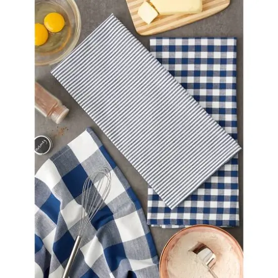 DII&reg; Navy & White Dishtowel Set {5}