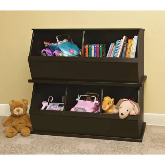 Badger Basket 2 Bin Stackable Storage Cubby Espresso {11}