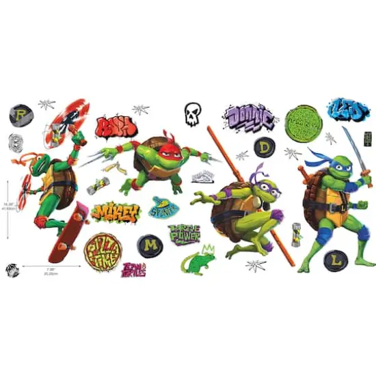 RoomMates Teenage&nbsp;Mutant&nbsp;Ninja Turtles&nbsp;Mutant&nbsp;Mayhem&nbsp;Characters&nbsp;Peel & Stick Wall Decals {8}