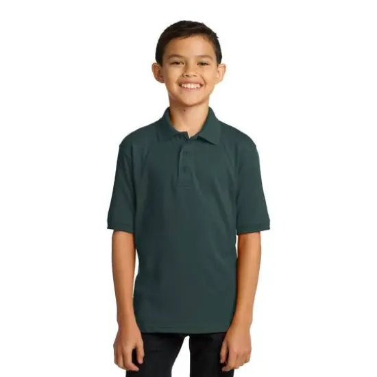 Port & Company® Youth Core Blend Jersey Knit Polo Dark Green {4}