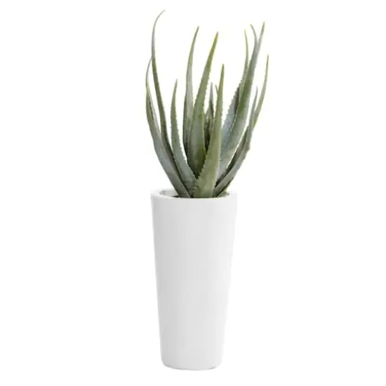 3ft. Contemporary Style Succulent Artificial Foliage in White Pot {1}