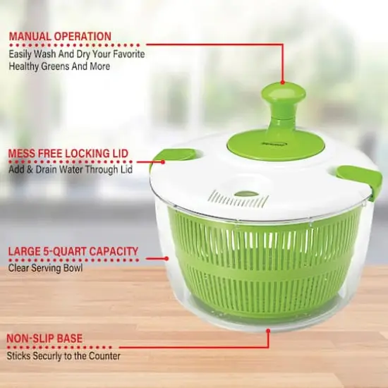 Brentwood Salad Spinner with 5qt. Serving Bowl {5}