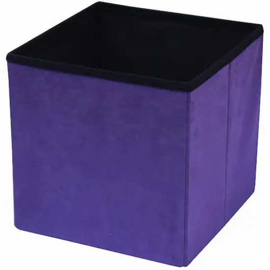 Sorbus 15" Faux Suede Storage Ottoman Cube Purple {4}