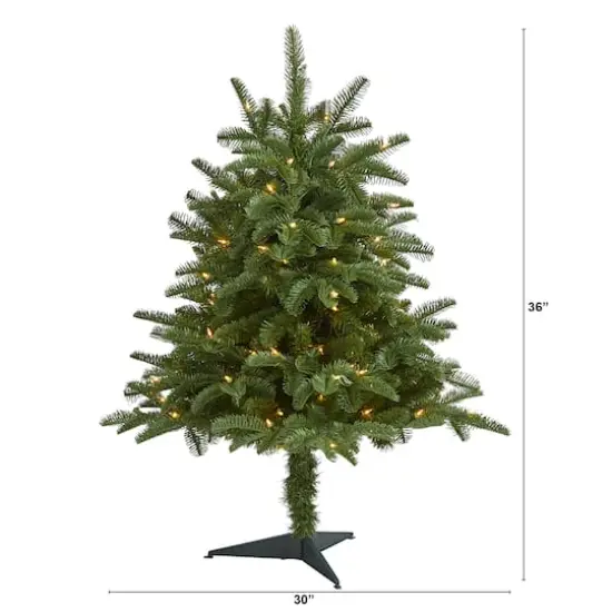 3ft. Pre-Lit South Carolina Spruce Artificial Christmas Tree, White Warm Lights {8}