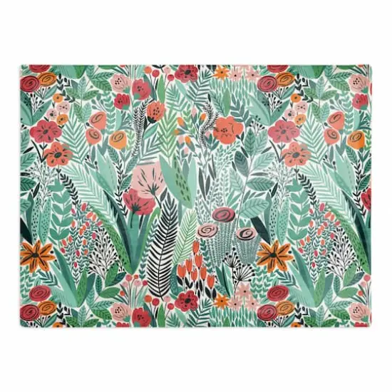 Lush Floral Pattern 18" x 14" Cotton Twill Placemat {1}