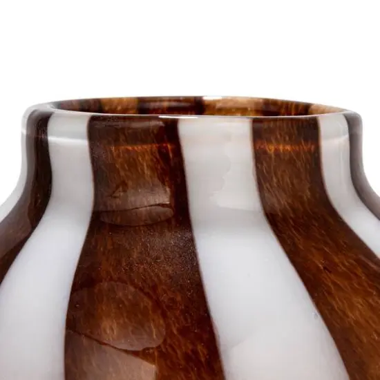 Hello Honey&reg; 9" Brown & White Striped Glass Vase {8}