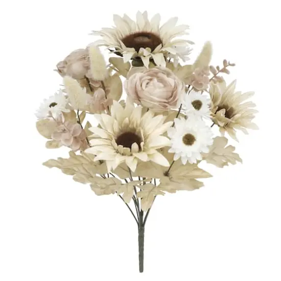 18" Cream Sunflower Mix Deluxe Bush by Ashland&reg; {1}