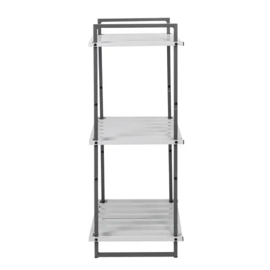 Honey Can Do Gray Tones 3-Tier Tubular Metal Shelf {5}