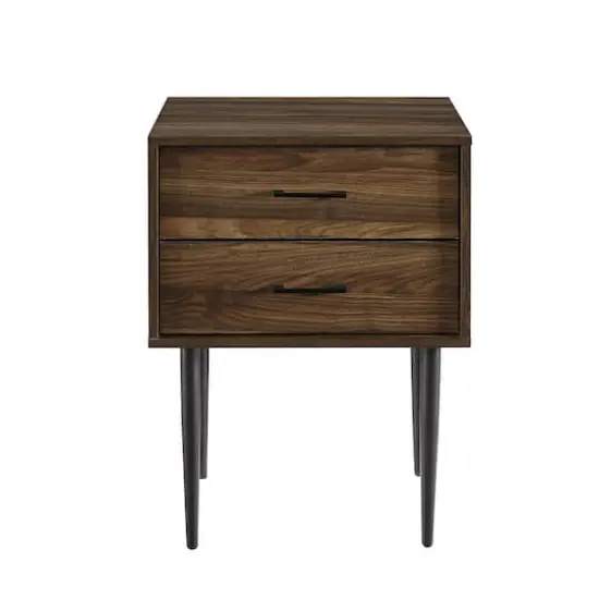 Walker Edison Dark Walnut Modern Nightstand {3}