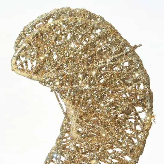 48" White Sisal Reindeer Pulling Sleigh with 140 Cool White LED Lights {6}