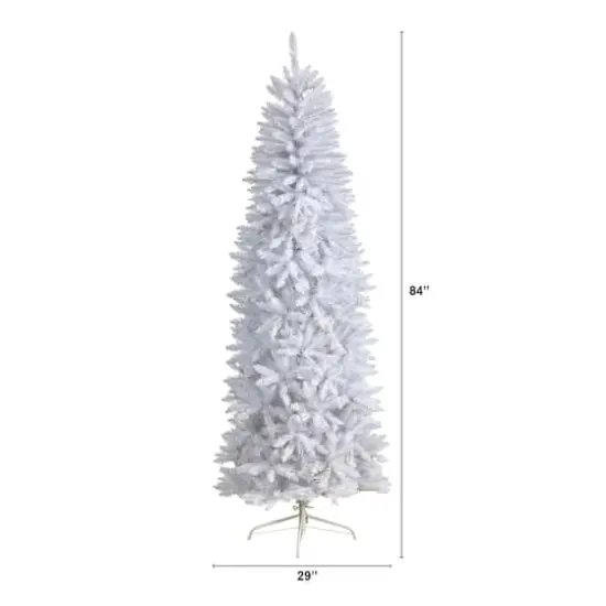 7ft. Unlit Slim White Artificial Christmas Tree {3}