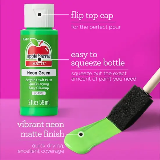 Apple Barrel® Acrylic Neon Paints & Mod Podge 13 Piece Set {5}