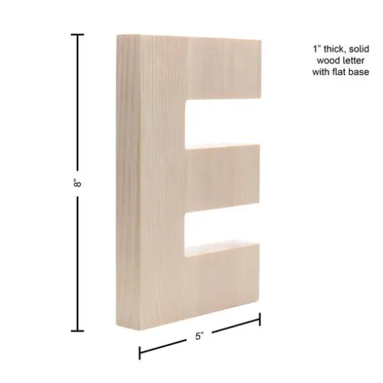 Hampton Art&trade; 8" Chunky Wood Letter E {5}
