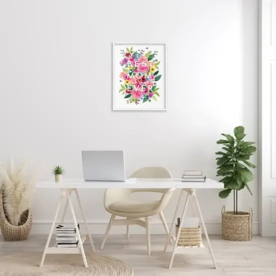 Stupell Industries Floral Best Mom Ever Framed Giclee Art White {3}