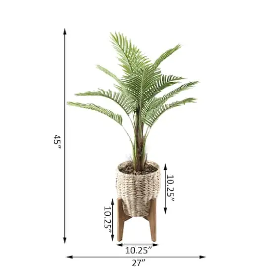 Flora Bunda&reg; 4ft. Palm in Basket Planter on Stand {3}