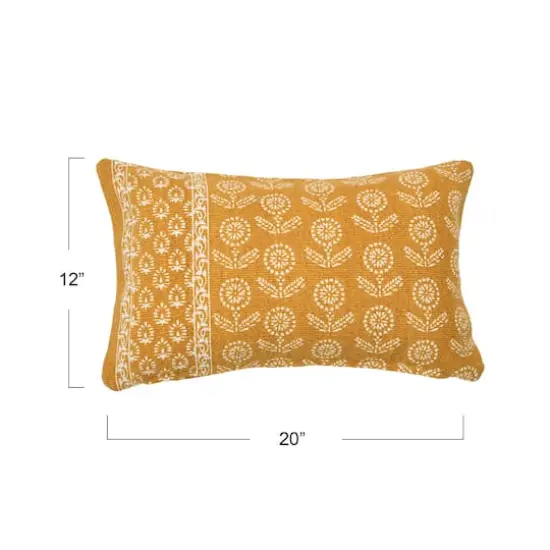 Hello Honey&reg; 20'' Yellow Floral Fields Lumbar Pillow Cover {6}