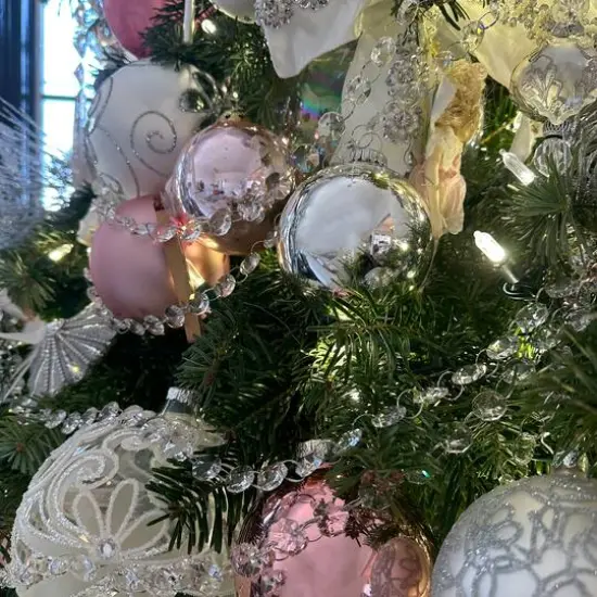 4ct. Pink 2-Finish Glass Ball Ornaments {7}