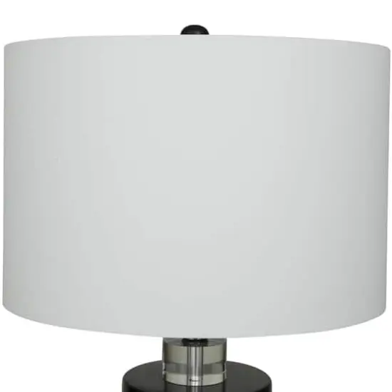 Black Marble Thick Stand Table Lamp with Drum Shade 15" x 15" x 24" {6}