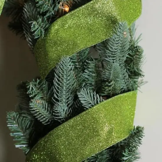 2.5" x 10yd. Wired Shimmering Christmas Craft Ribbon {3}