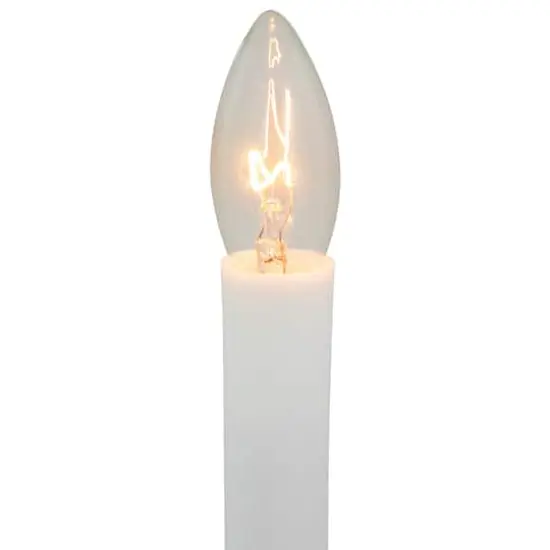 9" White & Gold Christmas Candle Lamp with Timer {7}