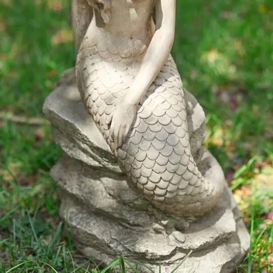 Glitzhome&reg; 20" MGO Mermaid Garden Statue {9}