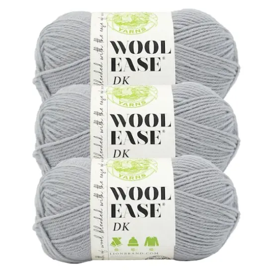 3 Pack Lion Brand&reg; Wool-Ease&reg; DK Yarn Quiet Grey {1}