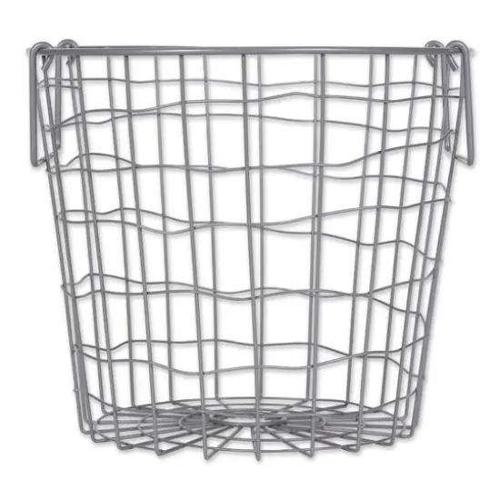 DII&reg; Small Cool Gray Round Metal Basket {1}