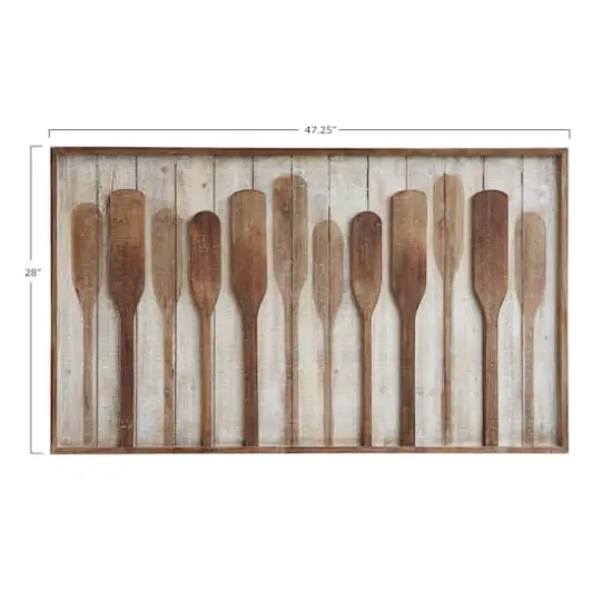 Hello Honey&reg; 28" Paddles on Washed White Wood Framed Wall D&eacute;cor {3}