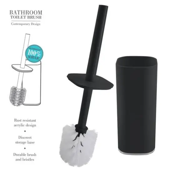 Bath Bliss Black Acrylic Toilet Brush Set {7}