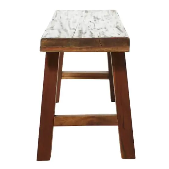 Brown Mahogany Industrial Bench {3}