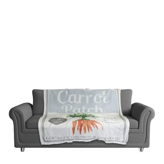 Carrot Patch Sign Watercolor 50" x 60" Coral Fleece Blanket {4}