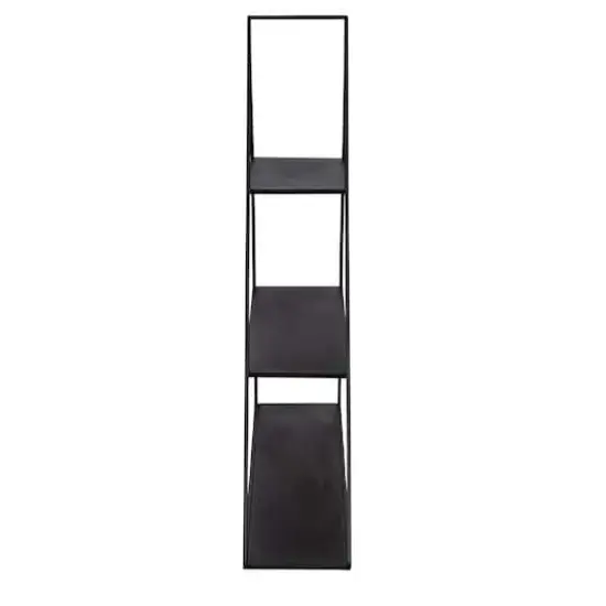 Honey Can Do 28" Black Three-Tier Triangle Decorative Metal Wall Shelf {10}