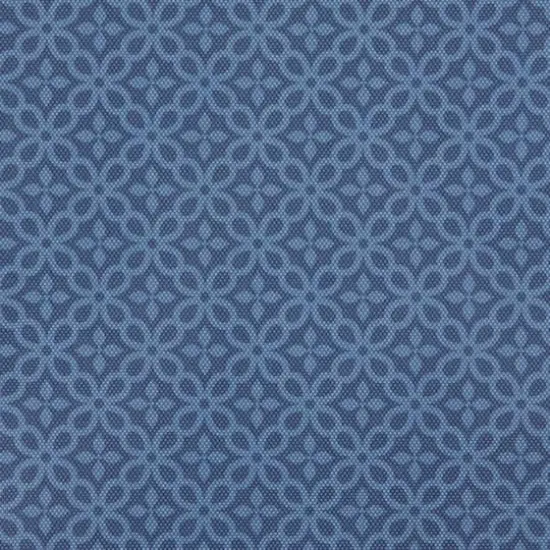French Blue Tonal Lattice Print Outdoor Tablecloth 60" x 84" {3}