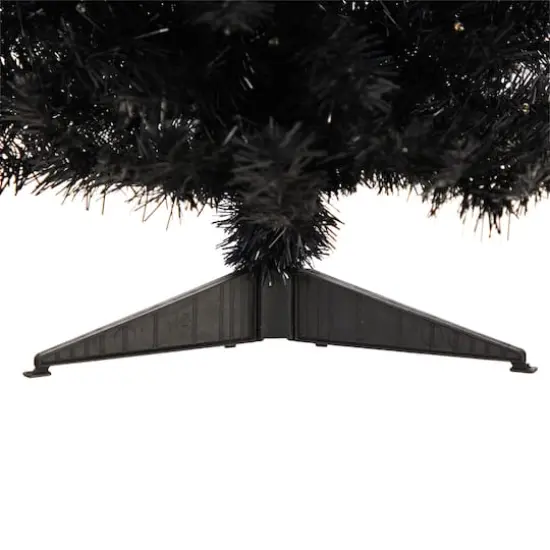 3ft. Pre-Lit Black Artificial Christmas Tree, Warm White LED Lights {7}