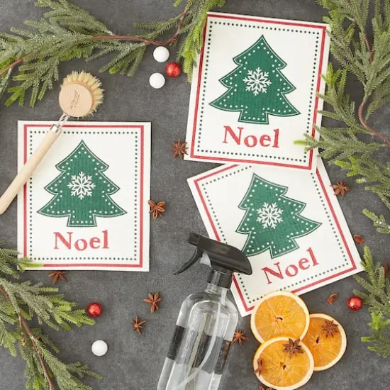 DII&reg; Noel Tree Swedish Dishcloth Set, 3ct. {5}