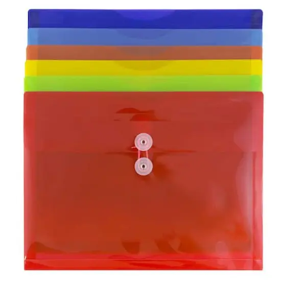 JAM Paper 9.75" x 13" Plastic Button & String Tie Closure Envelopes, 6ct. {4}