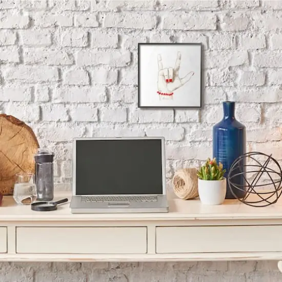 Stupell Industries I Love You Sign Language Gesture Red Accents Black Framed Wall Art {3}