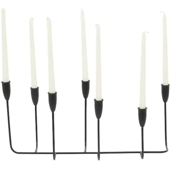 CosmoLiving by Cosmopolitan Black Metal Tapered Candelabra {1}